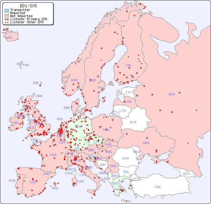 European Reception Map for BD1-505