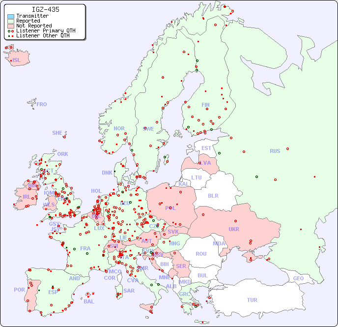 European Reception Map for IGZ-435