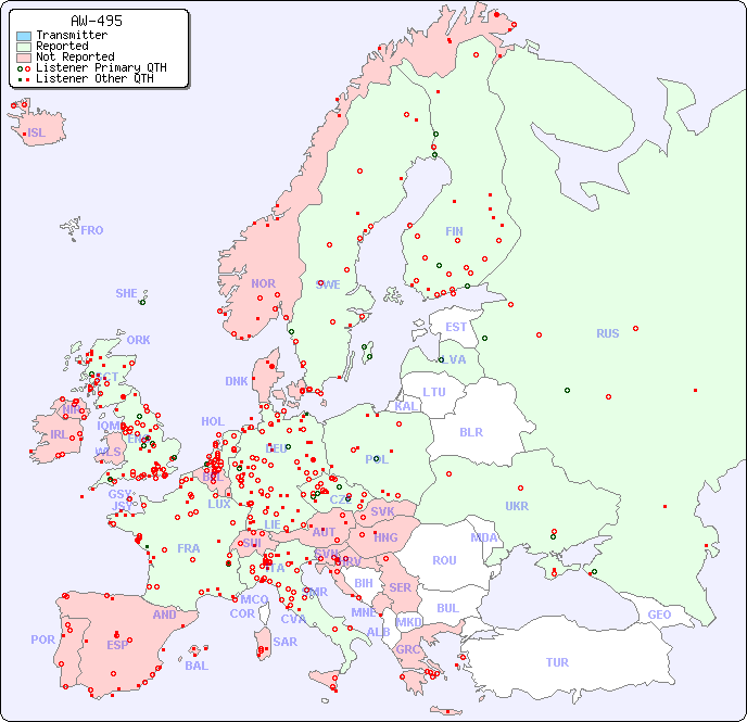 European Reception Map for AW-495