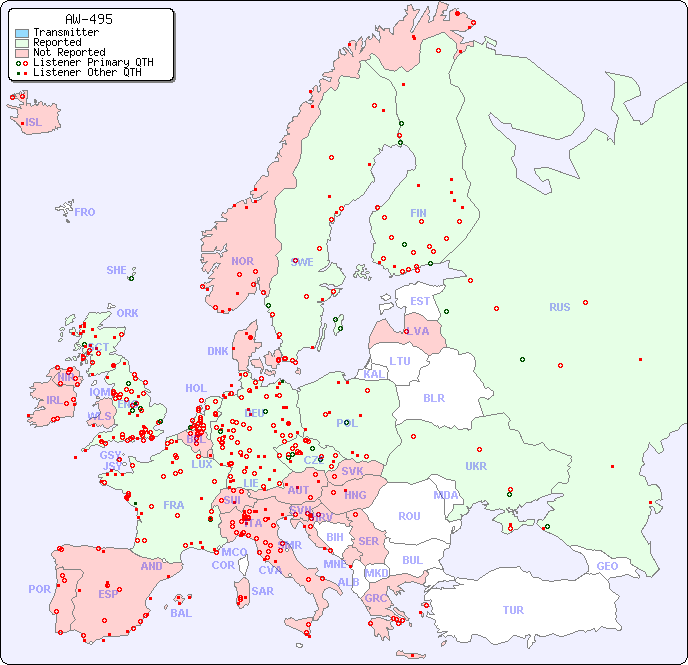 European Reception Map for AW-495