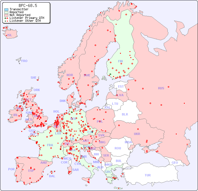 European Reception Map for BPC-68.5
