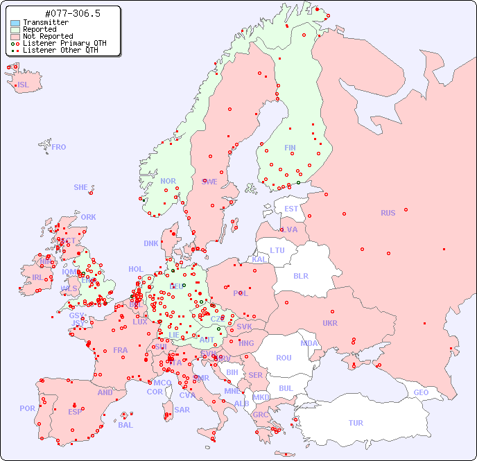 European Reception Map for #077-306.5