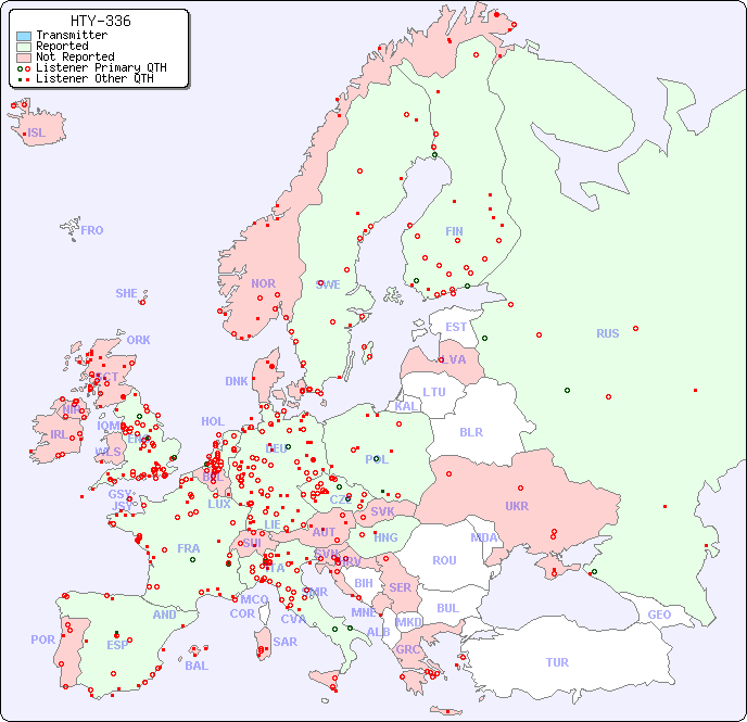 European Reception Map for HTY-336