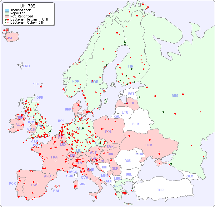 European Reception Map for UH-795