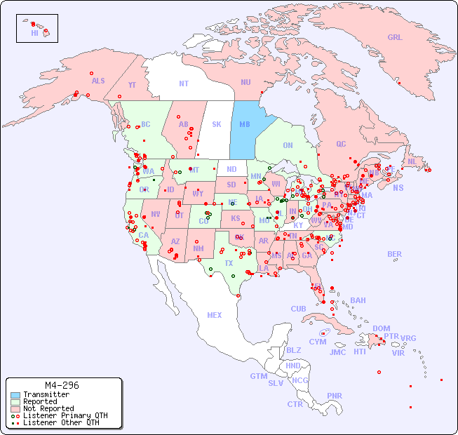 North American Reception Map for M4-296