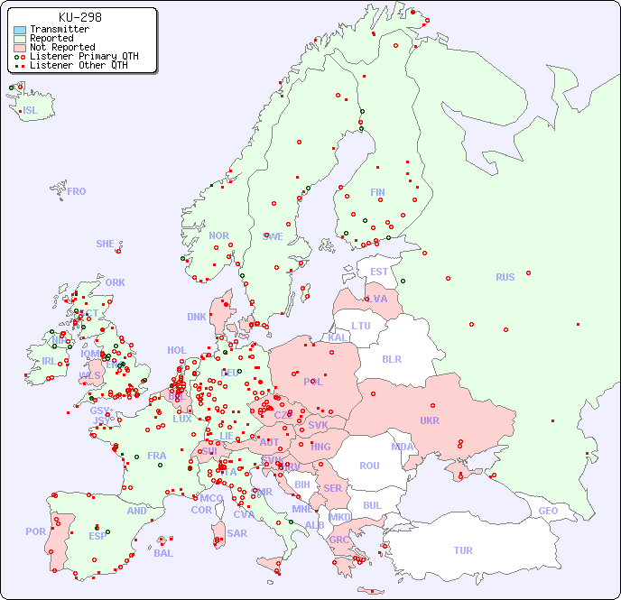 European Reception Map for KU-298