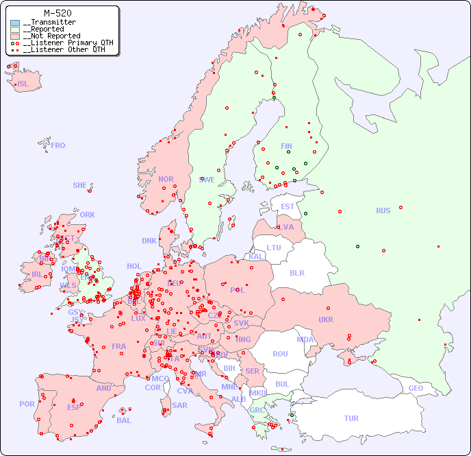 __European Reception Map for M-520