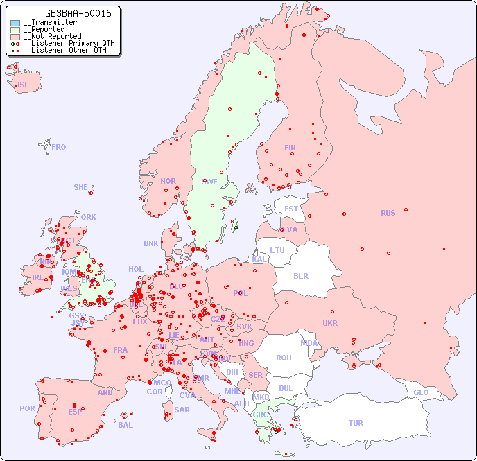 __European Reception Map for GB3BAA-50016