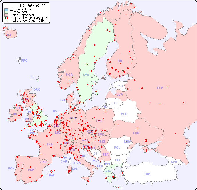 __European Reception Map for GB3BAA-50016