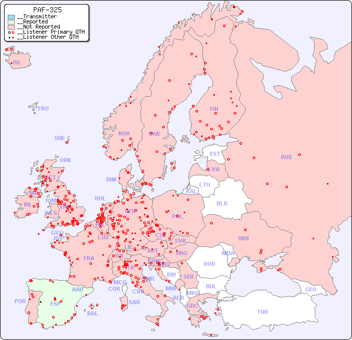 __European Reception Map for PAF-325