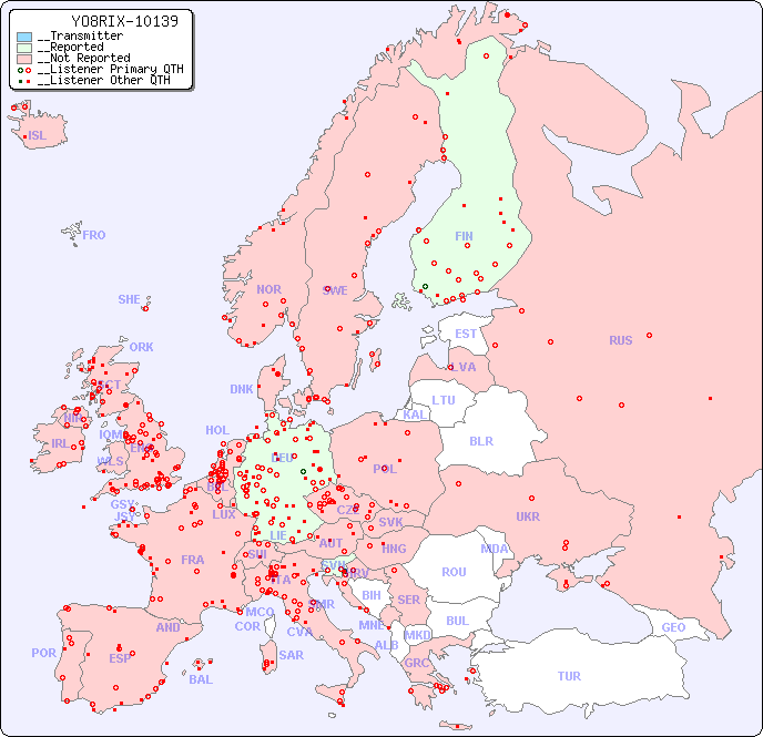 __European Reception Map for YO8RIX-10139