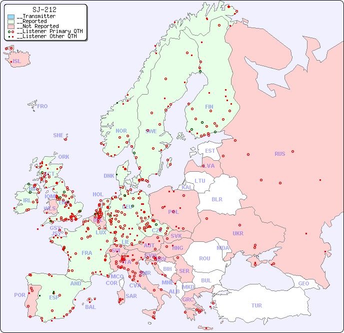 __European Reception Map for SJ-212