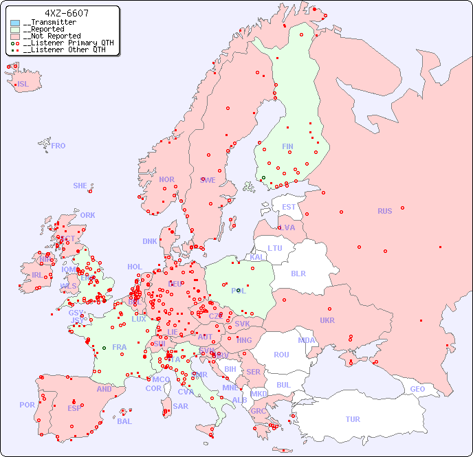 __European Reception Map for 4XZ-6607