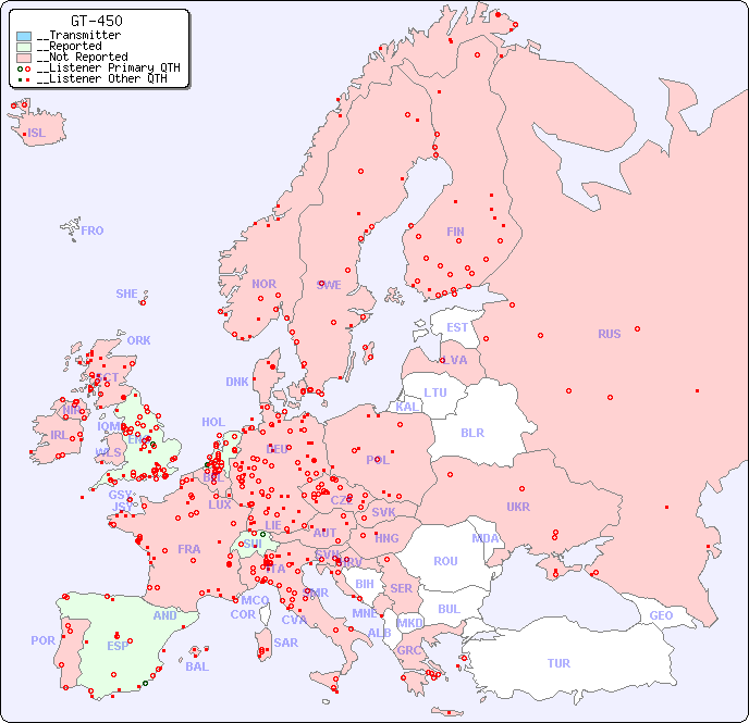 __European Reception Map for GT-450