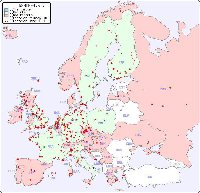 __European Reception Map for G8HUH-475.7