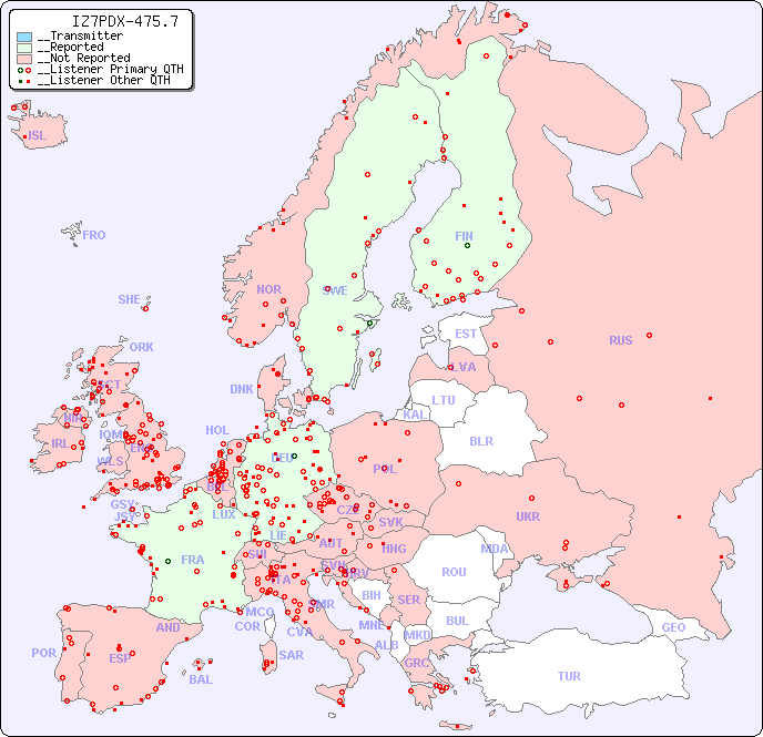 __European Reception Map for IZ7PDX-475.7