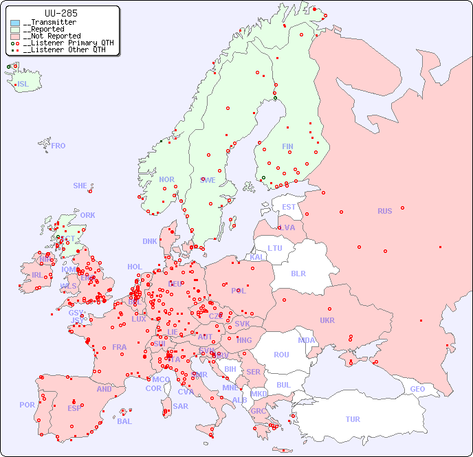 __European Reception Map for UU-285