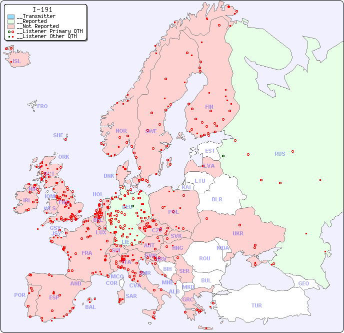 __European Reception Map for I-191