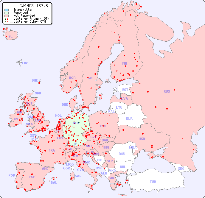 __European Reception Map for GW4NOS-137.5