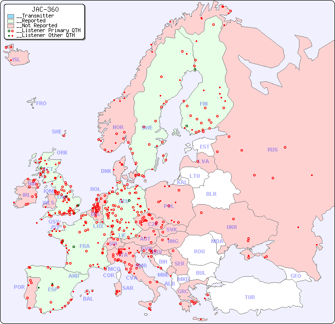 __European Reception Map for JAC-360