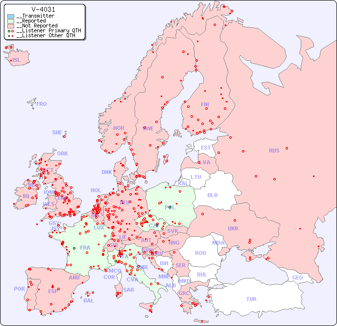 __European Reception Map for V-4031
