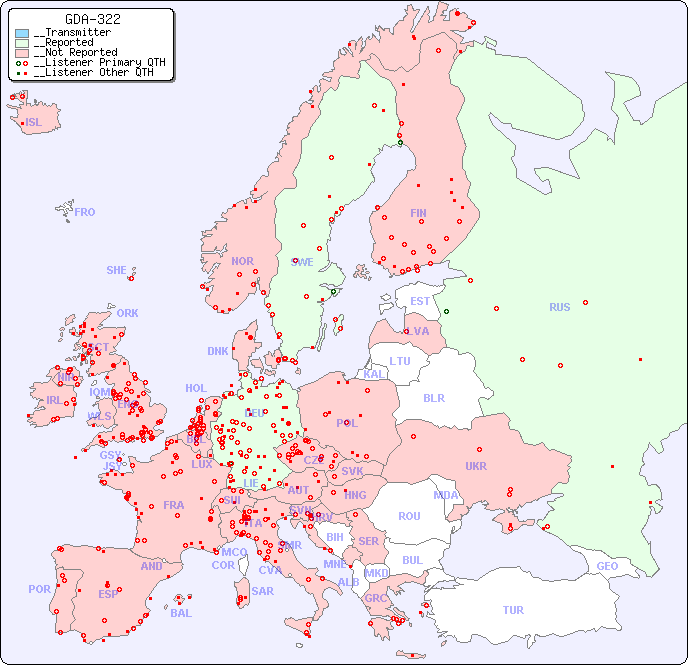 __European Reception Map for GDA-322