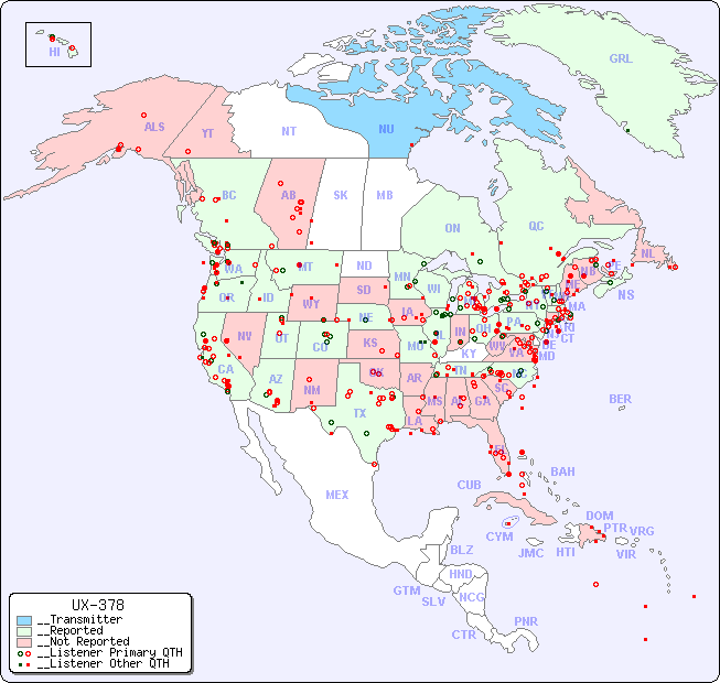 __North American Reception Map for UX-378