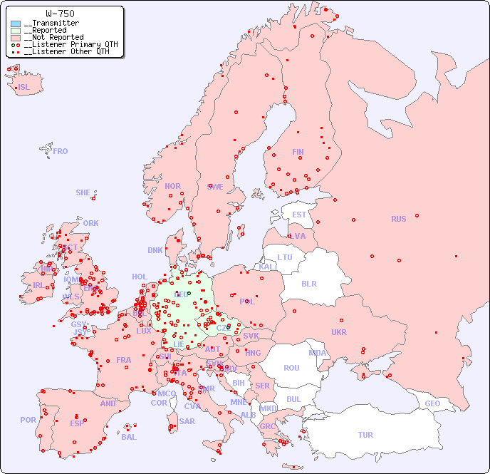 __European Reception Map for W-750