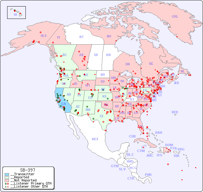 __North American Reception Map for SB-397