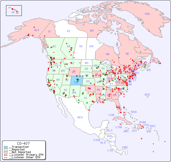 __North American Reception Map for CO-407