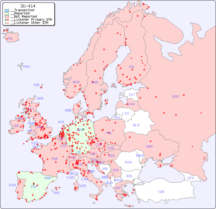 __European Reception Map for 3U-414