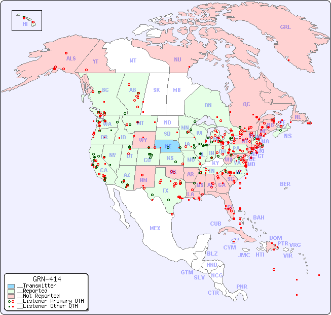 __North American Reception Map for GRN-414
