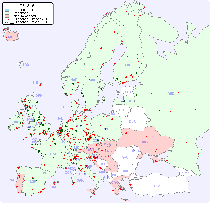 __European Reception Map for OE-316