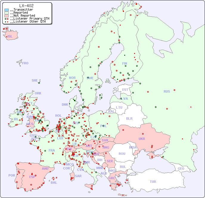 __European Reception Map for LX-402