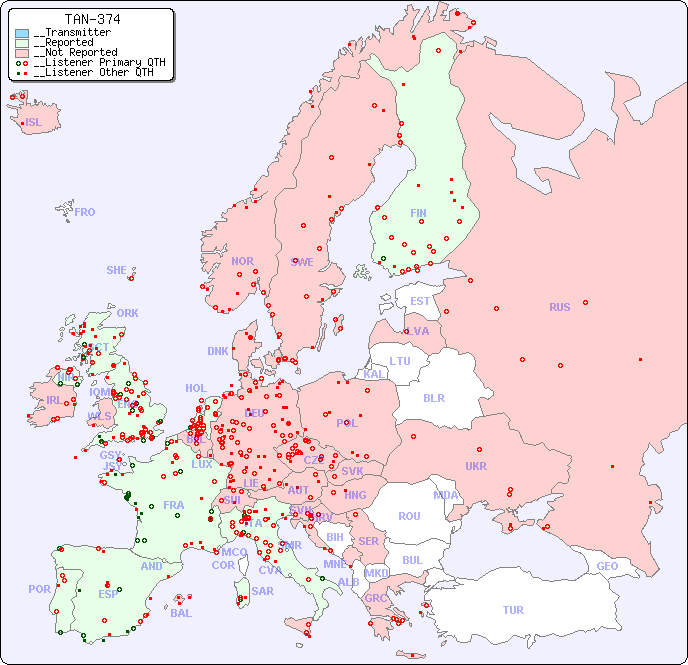 __European Reception Map for TAN-374