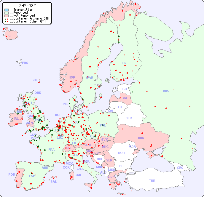 __European Reception Map for SHM-332