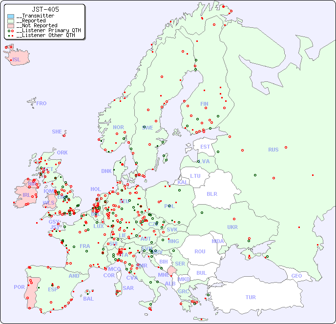 __European Reception Map for JST-405