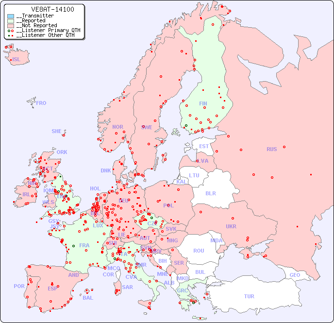 __European Reception Map for VE8AT-14100