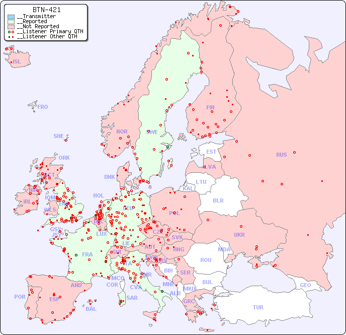 __European Reception Map for BTN-421