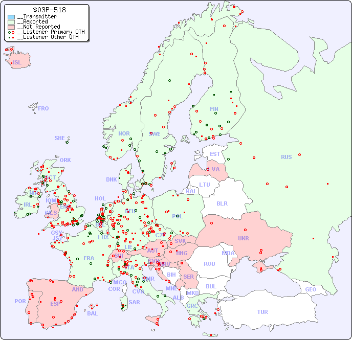 __European Reception Map for $03P-518