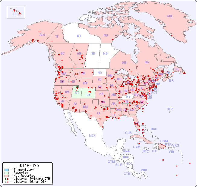 __North American Reception Map for $11P-490