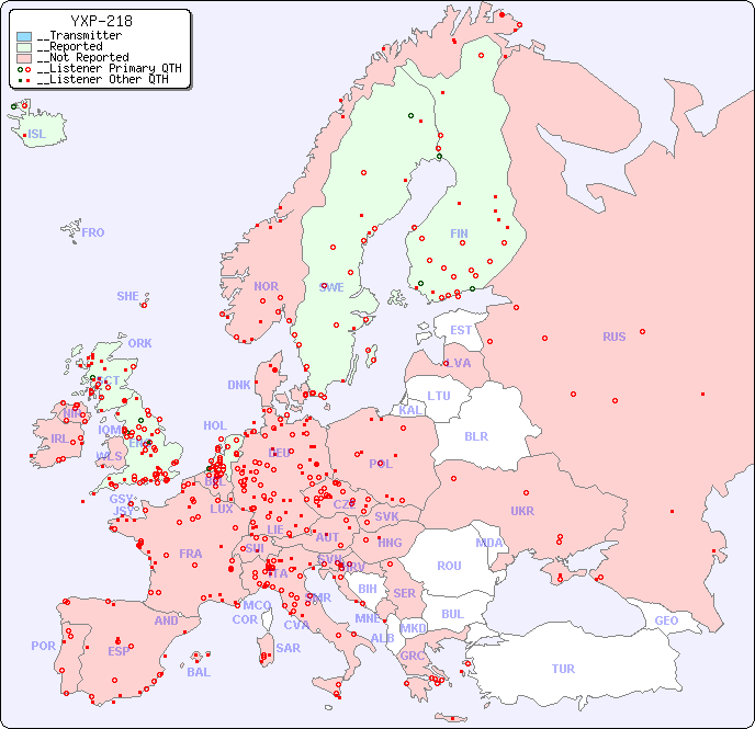 __European Reception Map for YXP-218