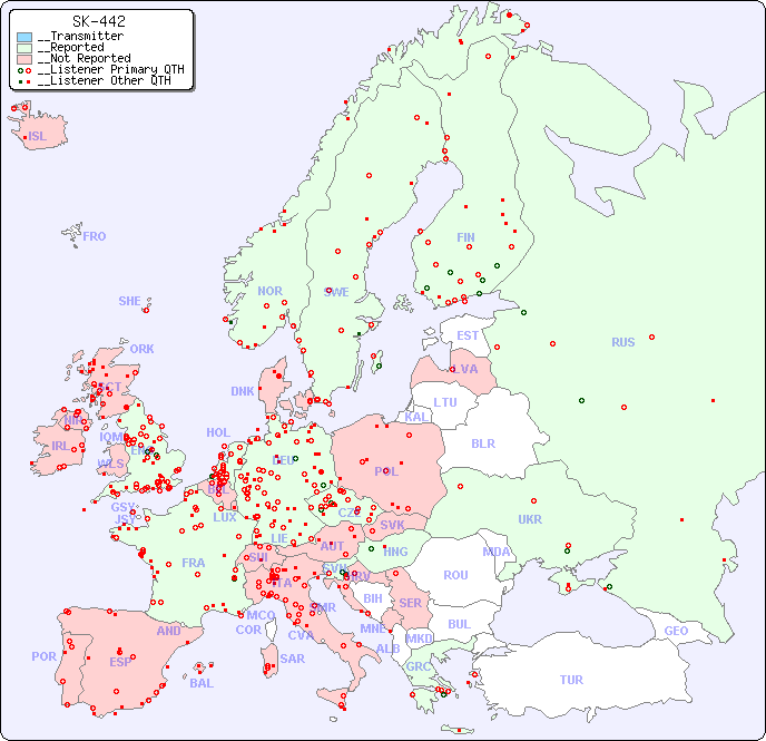 __European Reception Map for SK-442