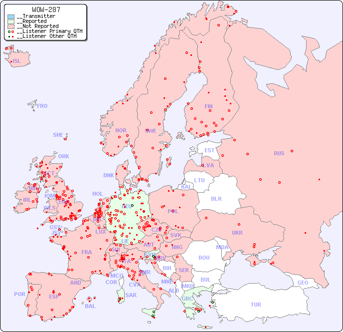 __European Reception Map for WOW-287