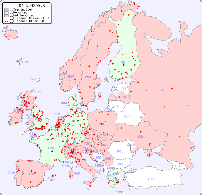 __European Reception Map for $11W-4209.5