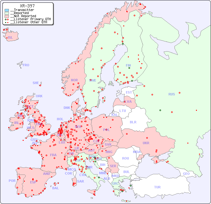 __European Reception Map for XR-397