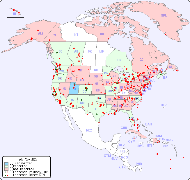 __North American Reception Map for #873-303