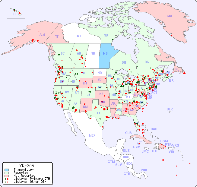 __North American Reception Map for YQ-305