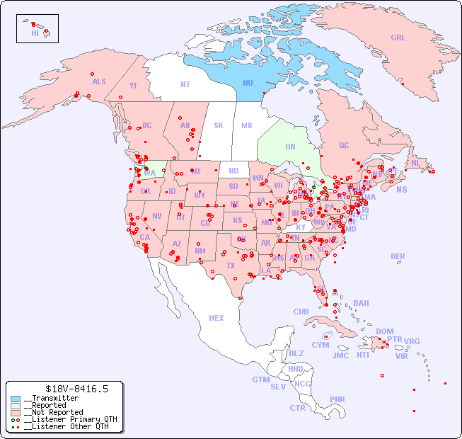 __North American Reception Map for $18V-8416.5