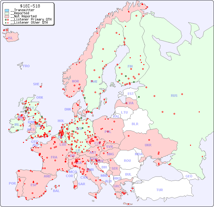 __European Reception Map for $18I-518